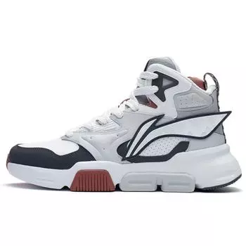 Li-Ning Амортизирующие нескользящие износостойкие высокие спортивные повседневные туфли мужские кроссовки микрокристалл-серый AGCR435-4 43