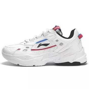 Li-Ning Амортизирующие нескользящие низкие спортивные повседневные туфли мужские кроссовки белые AGCR333-1 45