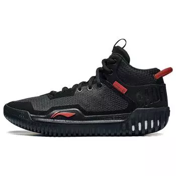 Li Ning Anti-5 удобные модные нескользящие износостойкие баскетбольные кроссовки средней высоты мужские кроссовки черные ABFT025-2 41