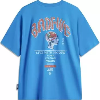 Li-Ning Anti-Five 1 Printed Letter Crew Neck Comfortable Breathable Loose Short Sleeve T-Shirt Men Tops Starry-Blue AHSU435-6 S