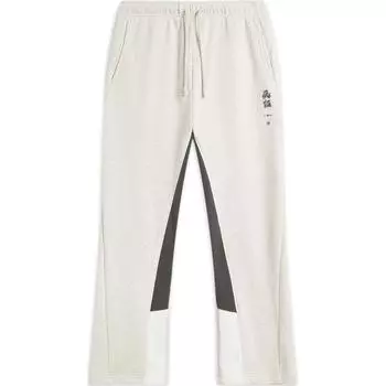 Li-Ning Anti-Five Series Basketball Comfortable Simple Straight Leg Color Block Lace-Up Casual Pants Men bottoms Flower-Gray Light-Khaki AKLU095-2 XL