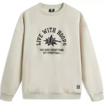 Li-Ning Anti-Five Series Letter Knit Crew Neck Pullover Long Sleeve Sweatshirt Men Sweatshirt Floral-Gray Light-Hakki AWDV195-3 S