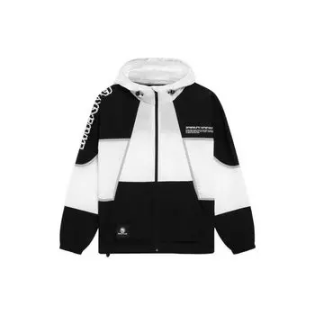 Li Ning Anti-Five Series Letter Logo Print Color Block Loose Direct Hooded Long Sleeve Jacket Men Jackets AFDS481-1 XL
