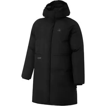 Li-Ning Anti-Five Series Letter Loose Hooded Solid Color Cold-Resistant Warm Outdoor Long Zipper Down Jacket Men Outerwear Black AYMU073-1 L