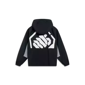 Li Ning Anti-Five Series Letter Print Защита от солнца Дышащая спортивная одежда с капюшоном Мужская спортивная одежда Черный AFDT191-7 XS