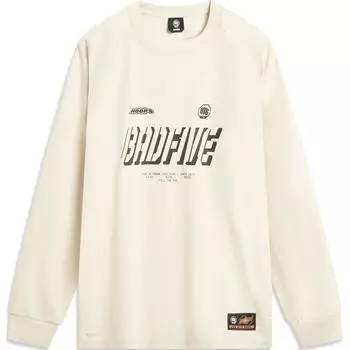 Li-Ning Anti-Five Series Letter Round Neck Comfortable Breathable Versatile Long Sleeve T-Shirt Men Tops Rock-White Gray ATLU137-2 S