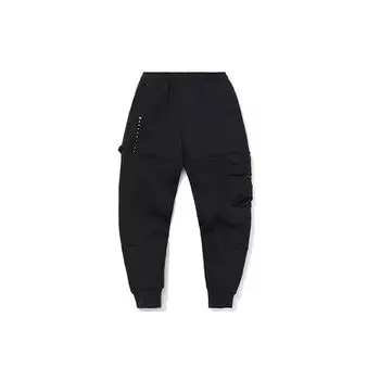 Li Ning Anti-Five Series повседневные зауженные спортивные трикотажные брюки мужские стандартные-черные AKLQ743-2 XL