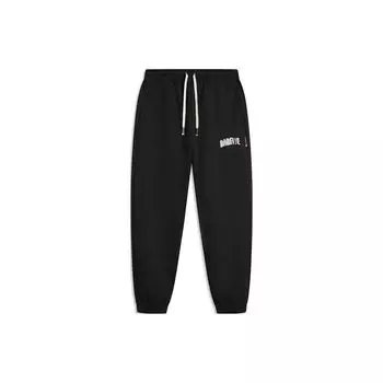 Li-Ning Anti-Five Series с буквенным принтом и шнурком, свободные вязаные спортивные штаны, мужские брюки, черно-жаккардовые AKLT841-1 L