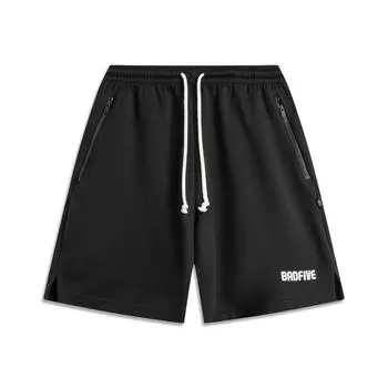 Li-Ning Anti-Five Series Sport Minimalist Lace-Up Loose Letter Casual Shorts Men shorts Black AKSV033-2 S