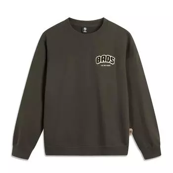 Li Ning Anti-Five Series Sports Casual Simple Solid Color Round Neck Pullover Sweatshirt Men sweatshirt Slate-Brown AWDUB93-2 M