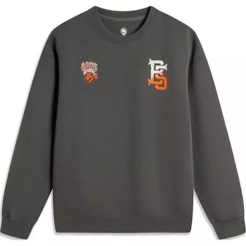 Li Ning Anti-Five Series Sports Print Loose Letter Sweatshirt Men sweatshirt Graphite-Grey AWDU259-7 XS