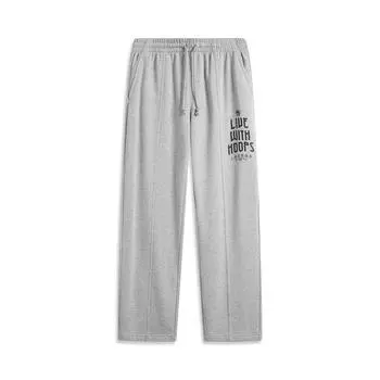 Li Ning Anti-Five Series удобные влагоотводящие спортивные длинные брюки мужские низы цветочно-серый AKLU947-2 S