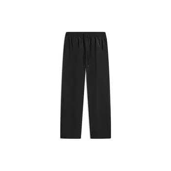 Li Ning Anti-Five Seven City Collaboration Changan Youth Solid Color Straight Loose Knit Sports Брюки мужские Брюки Черные AYKT803-2 L