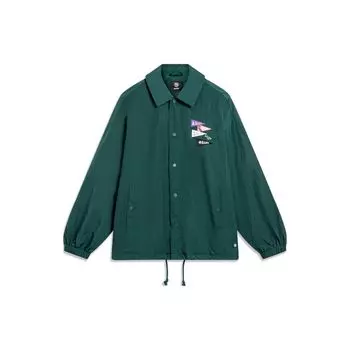 Li-Ning Anti-Series, свободная куртка с отложным воротником и графическим принтом, мужская куртка, зеленая, AFDT439-1 M