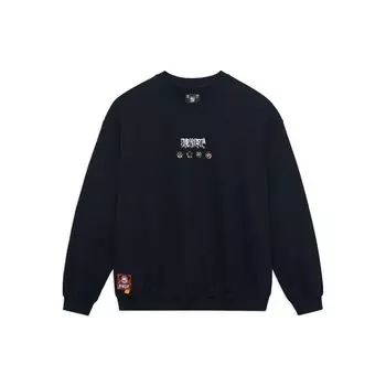 Li-Ning Свитшот-пуловер с принтом китайских иероглифов Anti-Wu Series, топы унисекс, черный AWDSI47-2 XXL