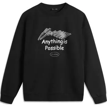Li-Ning антистатический антибактериальный теплый пуловер с круглым вырезом и длинным рукавом флисовая толстовка мужская толстовка черная AWDUC95-1 S
