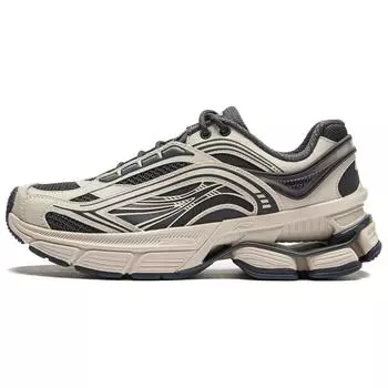 Li-Ning Aurora Renew Синтетическая кожа Удобные дышащие Нескользящие Износостойкие Низкие Повседневные Туфли Женские Кроссовки Бежевый Черный AGCU044-2 35