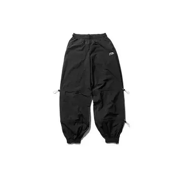 Li Ning AW20 Paris Fashion Week Series однотонные эластичные повседневные спортивные брюки на шнурке мужские брюки черного цвета AYKP639-2 XL