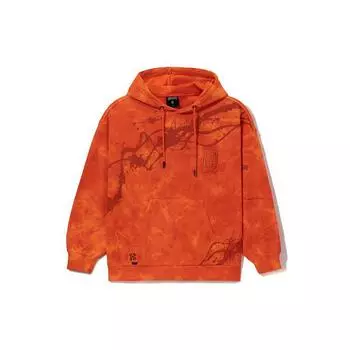 Li Ning Bad Five Chang An Youth Tie-Dye свободный свитер с капюшоном унисекс толстовки оранжевый AWDRF93-2 M