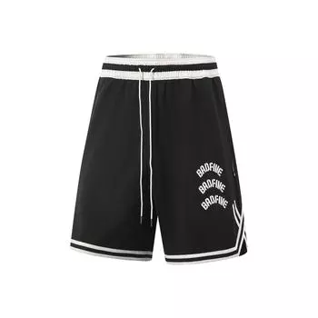 Li Ning Bad Five Letter Color Block Шорты для баскетбола мужские дышащие универсальные на шнурке средней посадки Черные AAPV023-1 M