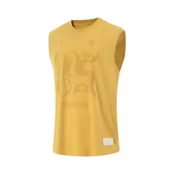 Li Ning Bad Five Letter Круглый вырез Удобный Дышащий Универсальный Жилет без рукавов Мужские жилеты Имбирно-желтый AVSV177-2 M
