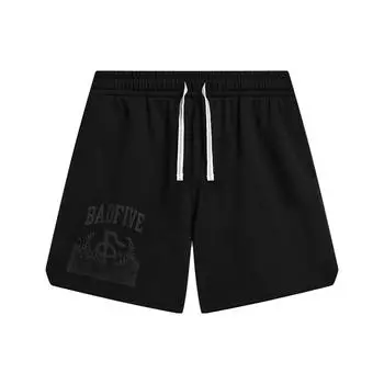 Li Ning Bad Five Letter Mid Waist Прямые повседневные шорты мужские шорты черные AKST751-2 S