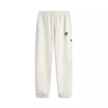 Li Ning Bad Five Letter Спортивные вязаные брюки с манжетами, средней посадки, на кулиске, дышащие, универсальные, мужские брюки, светло-серые, хаки AKLV215-1 S