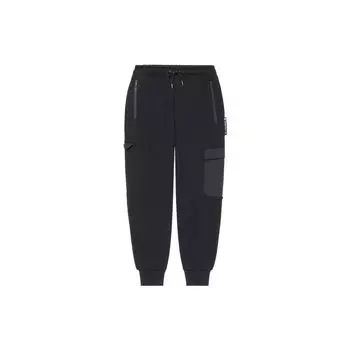 Li Ning Bad Five однотонные трикотажные спортивные брюки с манжетами мужские низы черного цвета AKLS119-2 M