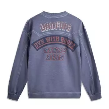 Li Ning Bad Five Простой Удобный С надписью на спине Круглый вырез Свободный плечевой шов Повседневная спортивная толстовка Мужская толстовка AWDV325-5 M