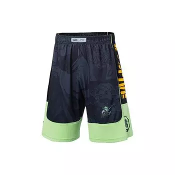 Li Ning Bad Five Star Wars Print Competition Shorts Men Shorts Green AAPQ241-3 L