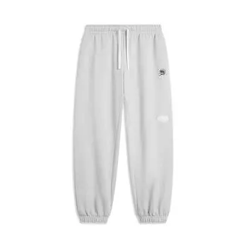 Li Ning Bad Five свободный крой удобные универсальные трикотажные спортивные брюки мужские низы цветочно-серый цвет с каплями воды AKLU203-2 2XL