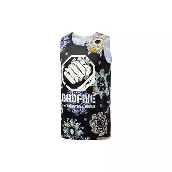 Li-Ning Badfive All-Out Effort Series Letter Print Sports Basketball Tank Top Men Tops Black White AAYR371-3