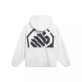 Li Ning Badfive American Vintage Letter Print Солнцезащитная дышащая спортивная куртка с капюшоном Мужская куртка Off-White AFDT191-5 M