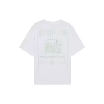 Li-Ning Мужская футболка с коротким рукавом Badfive Back Fun с принтом и круглым вырезом, белые топы AHSS733-1 XL