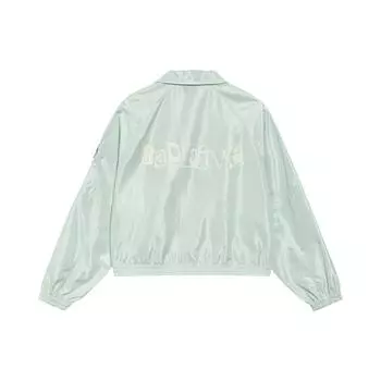 Li Ning Badfive Back Letter Print Polo Воротник Молния Куртка Женская Куртка Water-Wave-Зеленый AFDS358-1 L