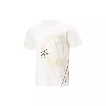 Li-Ning Badfive Basketball Series Breathable Quick-Dry Round Neck T-Shirt Men Tops Off-White ATSU433-5 3XL