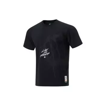 Li-Ning Badfive Basketball Series Breathable Quick-Dry Round Neck Short Sleeve T-Shirt Men Tops Black ATSU433-1 M