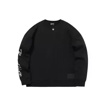 Li Ning Badfive Basketball Series Sports Casual Crewneck Sweatshirt Men Sweatshirt Standard-Black AWDQ751-4 L