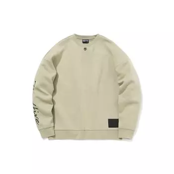 Li Ning Badfive Basketball Series Sports Casual Crewneck Sweatshirt Men Hoody Khaki AWDQ751-1 M