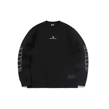Li Ning Badfive Basketball Series Sports Printed Letter Pullover Sweatshirt Men sweatshirt Black AWDR049-4 S