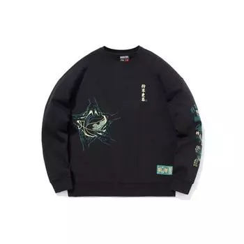 Li-Ning Badfive Basketball Series Свободный пуловер с круглым вырезом, мужские топы, черный AWDQ991-2 XXL