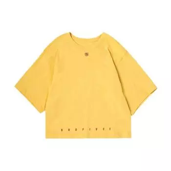 Li Ning BADFIVE Баскетбольная серия Футболка с коротким рукавом с тематическим принтом Женские топы Желтый AHSQ106-1 S