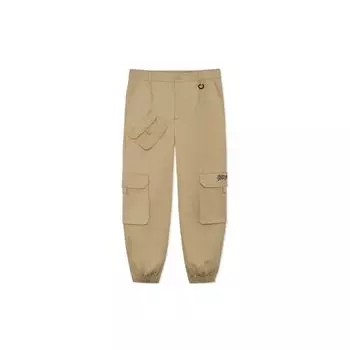 Li-Ning Badfive Changan Молодежные свободные зауженные повседневные брюки с вышитым логотипом, мужские брюки цвета хаки AKXR619-2 L