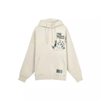 Li-Ning Badfive ChangAn Молодежная баскетбольная серия Повседневный спортивный свободный пуловер с капюшоном Мужская толстовка с капюшоном Желтый Серый AWDQB45-1 M