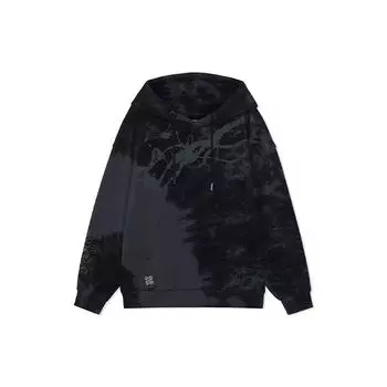 Li-Ning Badfive Changan Youth Tie-Dye Loose Hoodie Unisex Hoodies Black AWDRF93-1 M