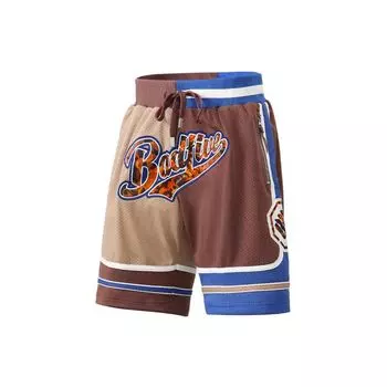Li Ning Badfive Color Block Letter Print Loose Competition Casual Shorts Men shorts Pepper-Brown Gingerbread-Brown AAPR005-1 L