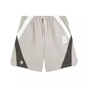 Li Ning Badfive Color Block свободные спортивные повседневные шорты мужские шорты Stone-серый кремово-белый черный AKST821-1 S