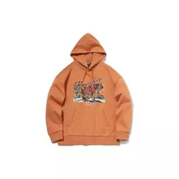 Li Ning Badfive флисовый мультяшный принт пуловер длинный рукав толстовка мужская толстовка каштаново-коричневый AWDR099-2 S