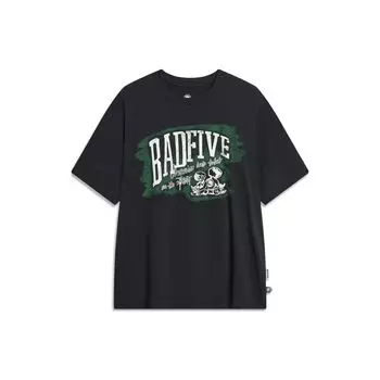 Li-Ning Свободная футболка с короткими рукавами Badfive Graffiti Letter, унисекс, черный AHST519-3 3XL