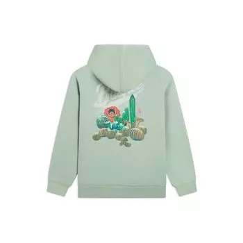 Li-Ning Badfive Grass And Wood Series Пуловер с капюшоном и растительным принтом Толстовка с длинными рукавами Топы унисекс Зеленый AWDS657-2 L